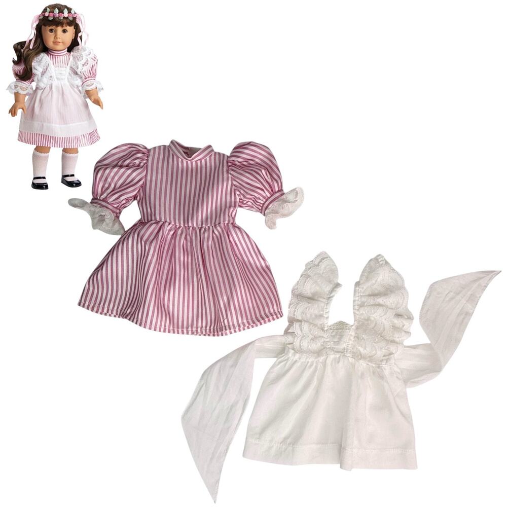 American Girl Samantha Birthday Dress Pink Pleasant Co 1992 Lacy Pinafore Apron